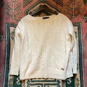 Ralph Lauren Polo sweater crème white Italian wool size small shirt long sleeve